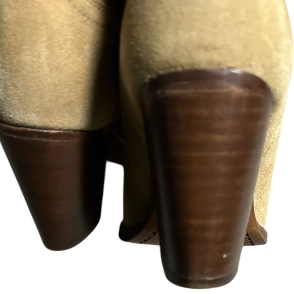 Frye Classic Ilana Short Suede Leather Western Style Boots Size 7.5B In Tan - Picture 6 of 8